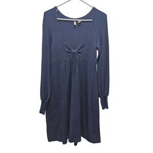 Moth Anthropologie Blue Knit Babydoll Sweater Dress Wool Blend S Y2K Revival